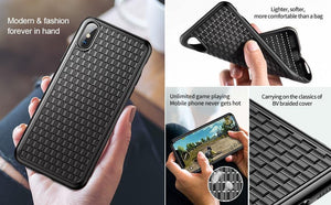 Planet Gates Baseus Luxury Weaving Case For iPhone Xs Xs Max XR 2018 Elegant Grid Pattern Soft Silicone Phone Case For iPhone Xs XR Cover