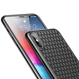 Planet Gates Baseus Luxury Weaving Case For iPhone Xs Xs Max XR 2018 Elegant Grid Pattern Soft Silicone Phone Case For iPhone Xs XR Cover