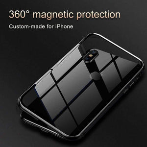 Baseus Magnetic Adsorption Flip Case For iPhone XR Xs Max Xs Metal Fram Tempered Glass Case For iPhone Xs 2018 Phone Coque Cover