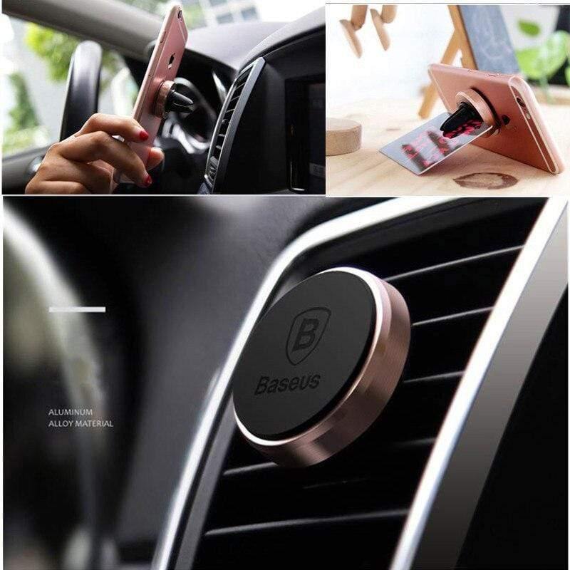 Baseus Magnetic Car Phone Holder For iPhone Samsung Xiaomi Mi 9 Magnet Mobile Phone Stand Air Vent Mount GPS Car Holder (Black)