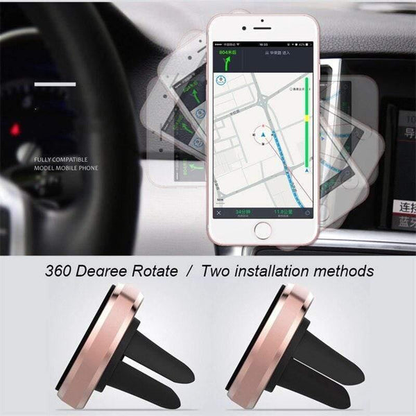 Baseus Magnetic Car Phone Holder For iPhone Samsung Xiaomi Mi 9 Magnet Mobile Phone Stand Air Vent Mount GPS Car Holder (Black)
