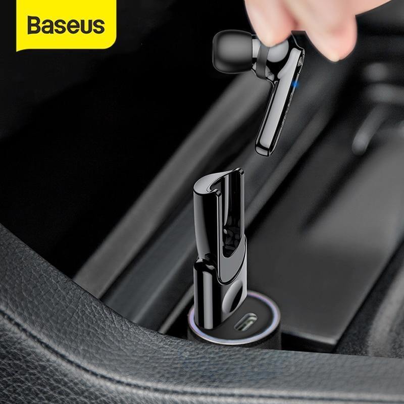 Baseus Magnetic Charging Bluetooth Earphone Single Business Talking Bluetooth Earphones for Phone in Car With Free Charging Base