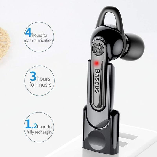 Baseus Magnetic Charging Bluetooth Earphone Single Business Talking Bluetooth Earphones for Phone in Car With Free Charging Base
