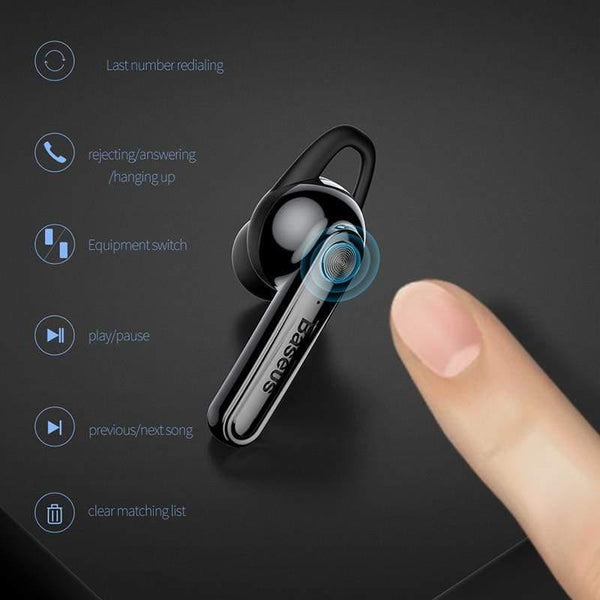 Baseus Magnetic Charging Bluetooth Earphone Single Business Talking Bluetooth Earphones for Phone in Car With Free Charging Base