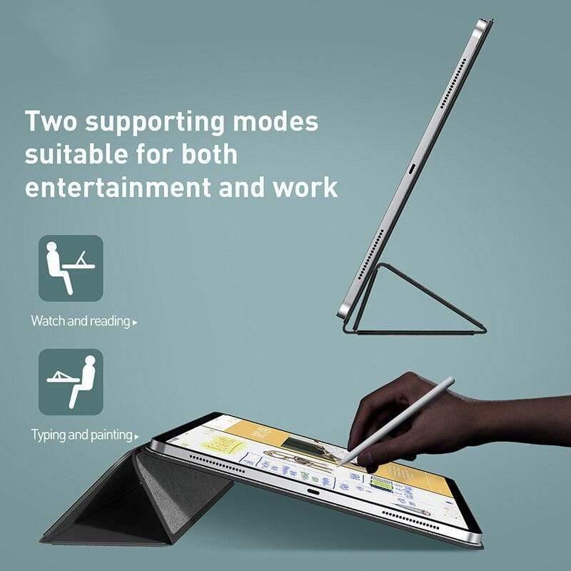 Baseus Magnetic Tablet Case For iPad Pro 11 12.9 Case 2020 Three-Fold PU Back Cover For iPad Pro 11 12.9 2020 Smart Cover Case