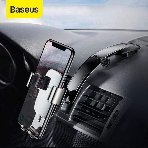 Baseus Metal Car Phone Mount Holder For iPhone Samsung Foldable Gravity Mobile Phone Holder for Dashboard Paste Car Holder Stand