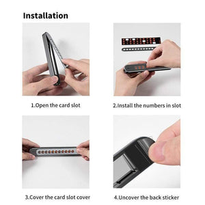 Baseus Metal Car Temporary Parking Card Hideable  Phone Telephone Number Plate & Luminious Numbers at Night Car Accessories