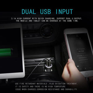 Planet Gates Baseus Metal Dual USB Car Charger For iPhone Samsung Xiaomi mi Huawei LED Light Car Charging Mobile Phone Charger Car Adapter