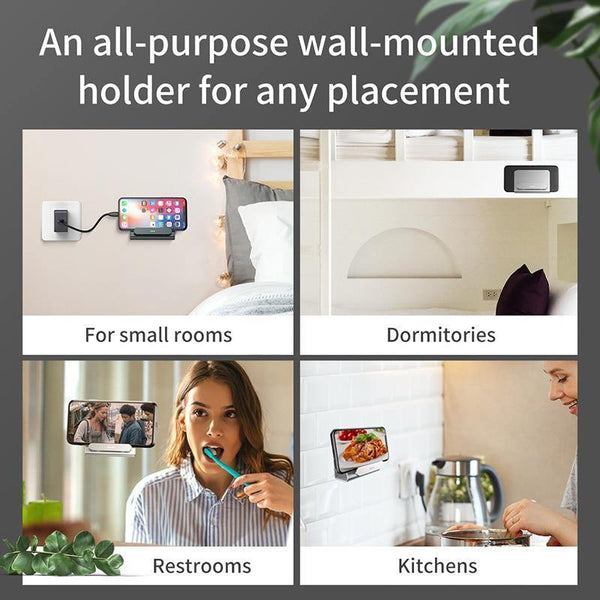 Planet Gates Baseus Metal Wall Mount Holder for iPhone Power bank Strong Adhesive Mobile Phone Holder Stand for Samsung Huawei Charger Socket