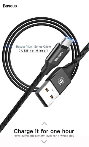 Planet Gates Baseus Micro USB Cable For Xiaomi Redmi Note 5 Pro 4X 4 Charger Cable For Samsung Huawei USB Phone Charger Charging Data Cable