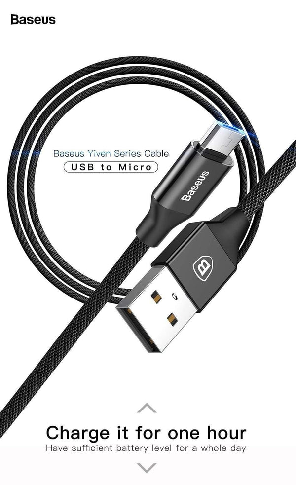 Planet Gates Baseus Micro USB Cable For Xiaomi Redmi Note 5 Pro 4X 4 Charger Cable For Samsung Huawei USB Phone Charger Charging Data Cable