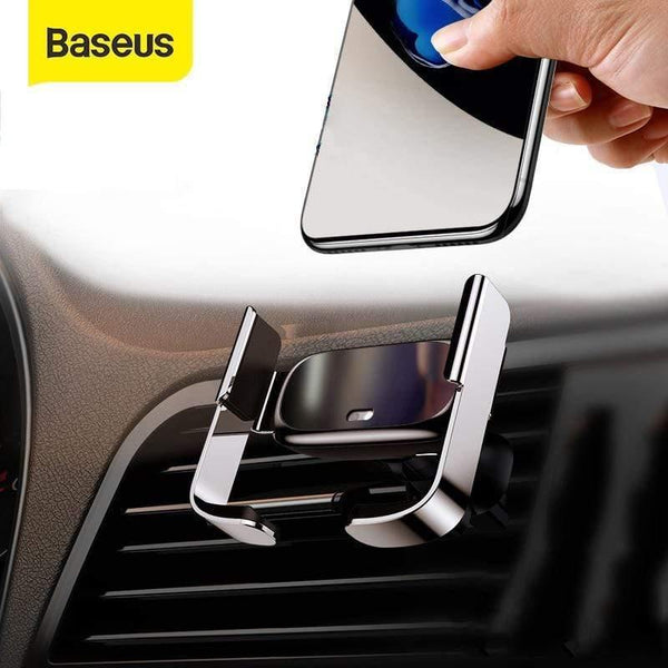 Baseus Mini Automatic Clamping Car Phone Holder for iPhone No Wireless Charging Air Vent Mount Car Holder for Samsung Xiaomi