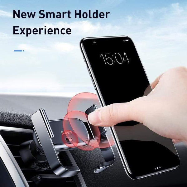 Baseus Mini Automatic Clamping Car Phone Holder for iPhone No Wireless Charging Air Vent Mount Car Holder for Samsung Xiaomi