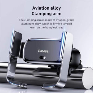 Baseus Mini Automatic Clamping Car Phone Holder for iPhone No Wireless Charging Air Vent Mount Car Holder for Samsung Xiaomi