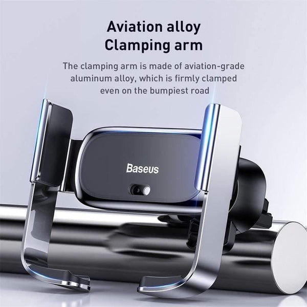Baseus Mini Automatic Clamping Car Phone Holder for iPhone No Wireless Charging Air Vent Mount Car Holder for Samsung Xiaomi