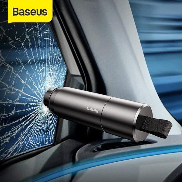 Baseus Mini Car Window Glass Breaker Seat Belt Cutter Safety Hammer Life-Saving Escape Hammer Cutting Knife Interior Accessories