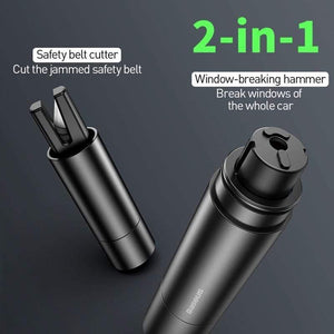 Baseus Mini Car Window Glass Breaker Seat Belt Cutter Safety Hammer Life-Saving Escape Hammer Cutting Knife Interior Accessories