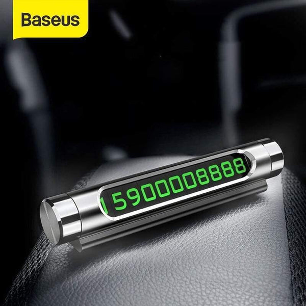 Baseus Mini Metal Car Temporary Parking Card Luminous Switchable Double Phone Number Plate Car Stickers Car-Styling