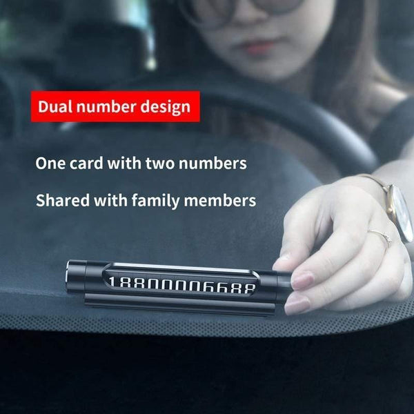 Baseus Mini Metal Car Temporary Parking Card Luminous Switchable Double Phone Number Plate Car Stickers Car-Styling