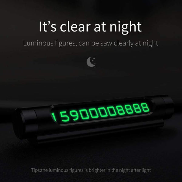 Baseus Mini Metal Car Temporary Parking Card Luminous Switchable Double Phone Number Plate Car Stickers Car-Styling