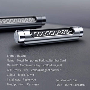 Baseus Mini Metal Car Temporary Parking Card Luminous Switchable Double Phone Number Plate Car Stickers Car-Styling