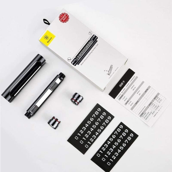 Baseus Mini Metal Car Temporary Parking Card Luminous Switchable Double Phone Number Plate Car Stickers Car-Styling