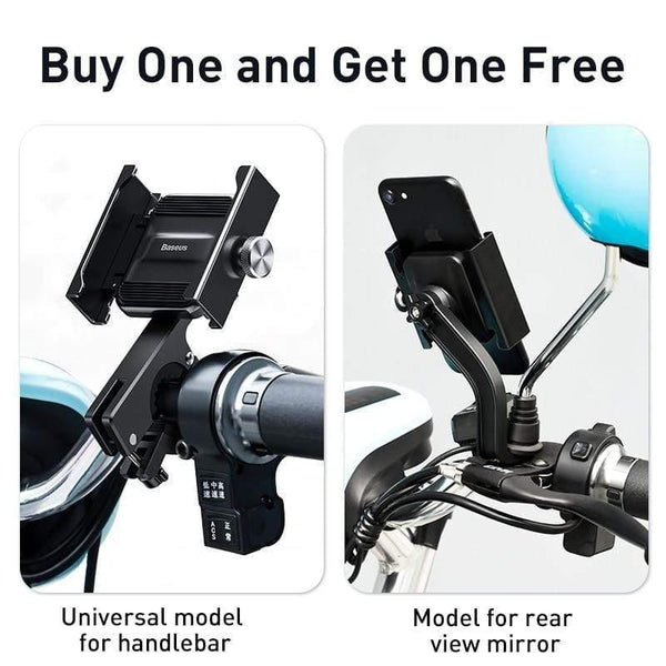 Baseus Motorcycle Phone Holder for Bicycle Rear View Mirror Mount Stand Scooter Motorbike Phone Holder for 4.7-6.5 inch Phone