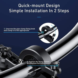 Baseus Motorcycle Phone Holder for Bicycle Rear View Mirror Mount Stand Scooter Motorbike Phone Holder for 4.7-6.5 inch Phone