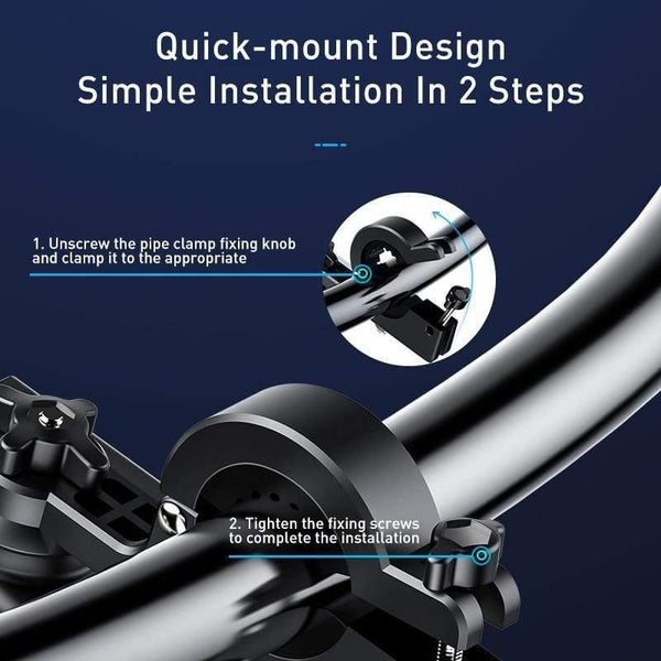 Baseus Motorcycle Phone Holder for Bicycle Rear View Mirror Mount Stand Scooter Motorbike Phone Holder for 4.7-6.5 inch Phone