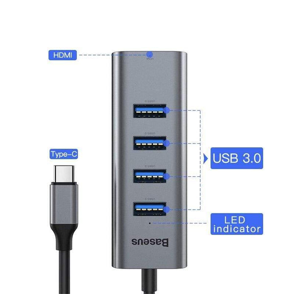 Baseus Multi USB C HUB to 3.0 USB HDMI Adapter for MacBook Pro Accessories Type C HUB RJ45 Card Reader Ethernet USB Splitter
