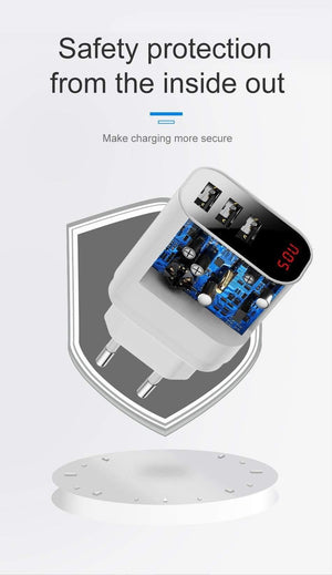 Planet Gates Baseus Multi USB Charger For iPhone Samsung Xiaomi mi 3.4A Fast Charging Travel Wall Charger EU US Plug LED Mobile Phone Charger