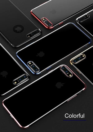 Planet Gates Baseus PC Hard Case For iPhone 8 7 Cover For iPhone 8 7 Plus Case Anti-scratch Electroplating Protective Phone Bag Shell Coque