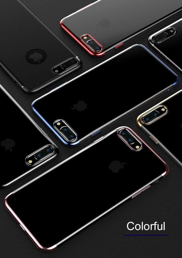 Planet Gates Baseus PC Hard Case For iPhone 8 7 Cover For iPhone 8 7 Plus Case Anti-scratch Electroplating Protective Phone Bag Shell Coque