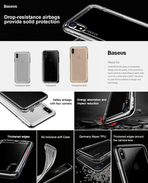 Planet Gates Baseus Phone Case For iPhone Xs Max Xr Anti-Knock Coque Soft TPU Silicone Protective Back Cover For iPhone XS X S R Xsmax Fundas