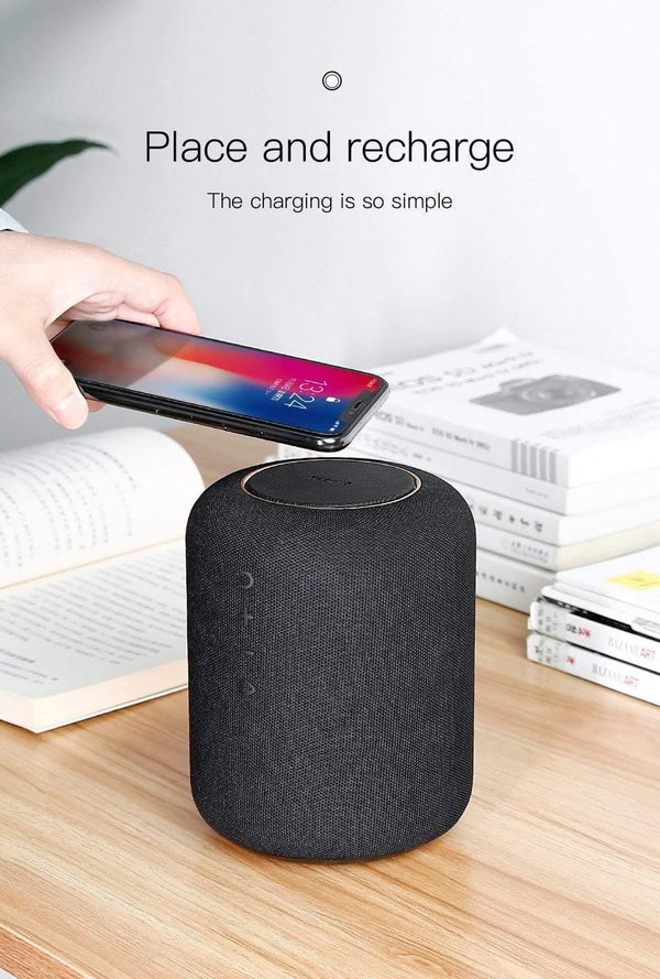 Planet Gates Baseus Portable Bluetooth Speaker With Qi Wireless Charger Fast Wireless Phone Charger Loudspeaker For iPhone X Samsung Xiaomi