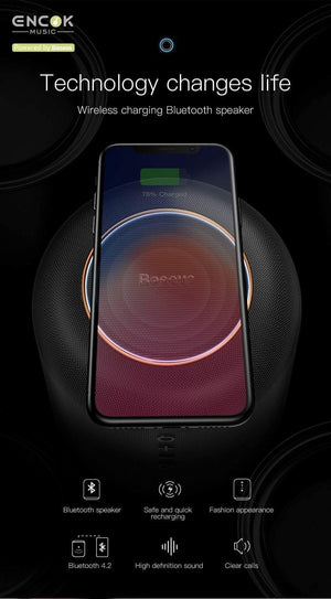 Planet Gates Baseus Portable Bluetooth Speaker With Qi Wireless Charger Fast Wireless Phone Charger Loudspeaker For iPhone X Samsung Xiaomi