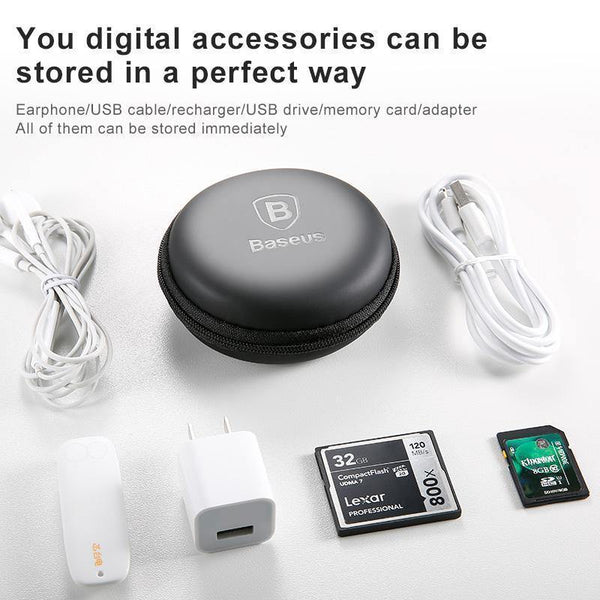 Planet Gates Baseus Portable Mobile phone accessories Storage package Mini case for Usb cable Hard Bag Earphone Box for charger SD TF Cards