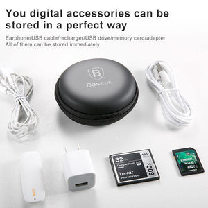 Planet Gates Baseus Portable Mobile phone accessories Storage package Mini case for Usb cable Hard Bag Earphone Box for charger SD TF Cards