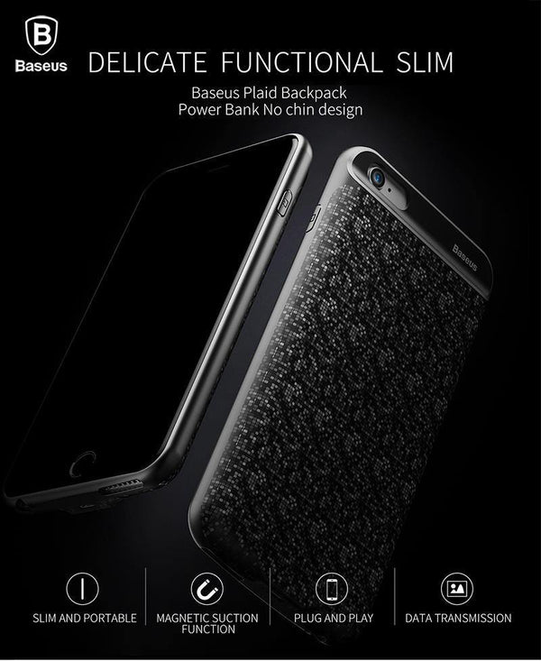 Planet Gates Baseus Power Case For iphone 6s plus 2500/3650mAh Magnetic Portable Power Bank Charger Case For iphone 6s External Spare Battery