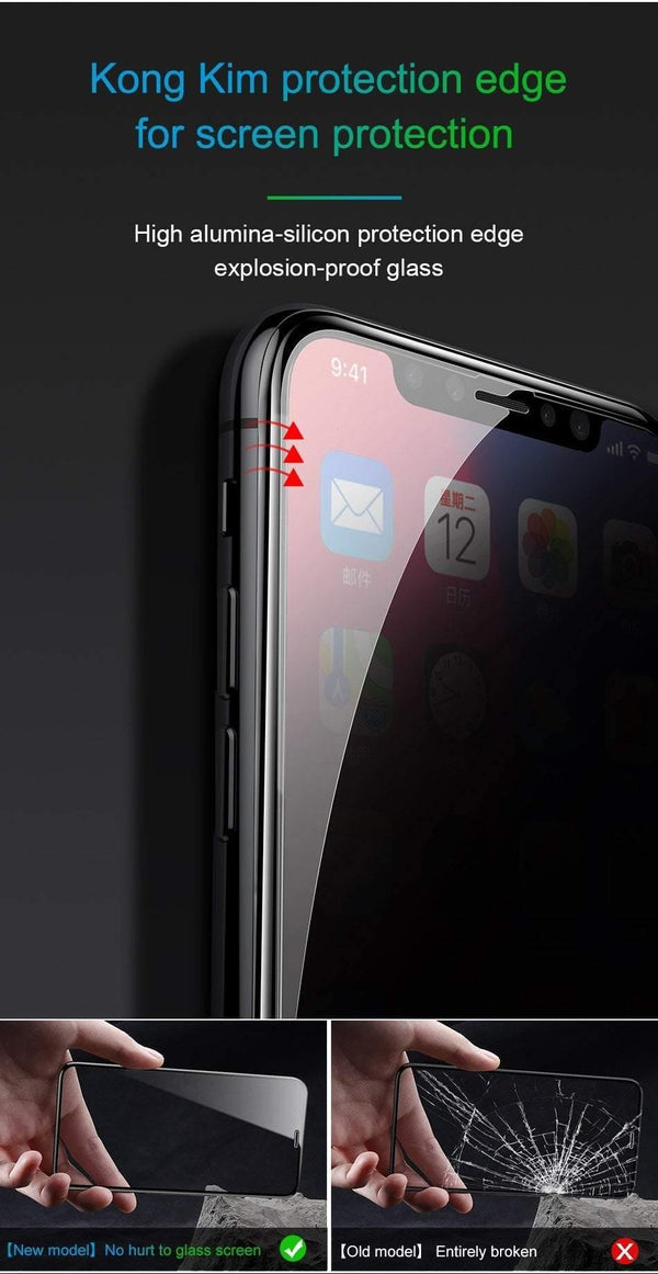 Planet Gates Baseus Privacy Protection Screen Protector For iPhone X 10 3D Full Coverage Anti Spy Tempered Glass Protective Glass For iPhoneX