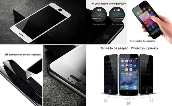 Planet Gates Baseus Privacy Screen Protector For iPhone 8 7 Plus Anti Spy Tempered Glass 3D 9H Protective Glass Soft Edge Anti Peeping Film