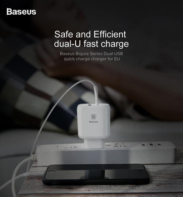 Planet Gates Baseus QC 3.0 Dual USB Charger Adapter EU Plug Travel Wall Quick Charge Charger For iPhone Samsung Xiaomi Mobile Phone Charger