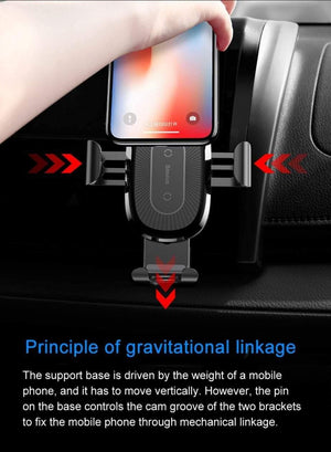 Planet Gates Baseus Qi Car Wireless Charger For iPhone 8 X XS Max XR Samsung Mobile Phone Charger 10W Fast Wireless Car Charging Mount Holder