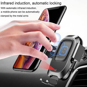 Planet Gates Baseus Qi Car Wireless Charger for iPhone Mobile Phone Charger Infrared Induction Fast Wireless Charging Car Phone Holder Stand