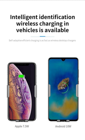 Planet Gates Baseus Qi Car Wireless Charger for iPhone Mobile Phone Charger Infrared Induction Fast Wireless Charging Car Phone Holder Stand