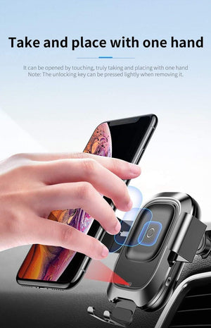 Planet Gates Baseus Qi Car Wireless Charger for iPhone Mobile Phone Charger Infrared Induction Fast Wireless Charging Car Phone Holder Stand