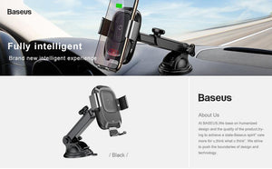 Planet Gates Baseus Qi Car Wireless Charger for iPhone Mobile Phone Charger Infrared Induction Fast Wireless Charging Car Phone Holder Stand