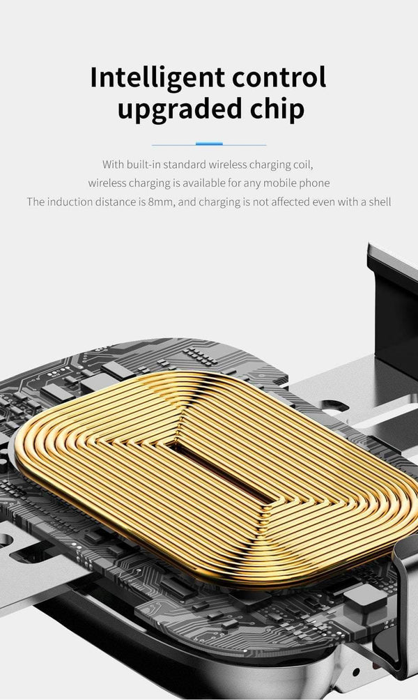 Planet Gates Baseus Qi Car Wireless Charger for iPhone Mobile Phone Charger Infrared Induction Fast Wireless Charging Car Phone Holder Stand