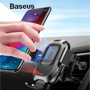 Planet Gates Baseus Qi Car Wireless Charger For iPhone X XS Max Samsung Intelligent Infrared Sensor Fast Wireless Charging Car Phone Charger