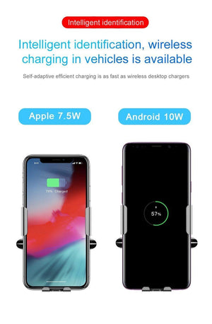 Baseus Qi Car Wireless Charger For iPhone Xs Max XR X Samsung Intelligent Infrared Sensor Fast Wirless Charging Car Phone Holder - Planet Gates